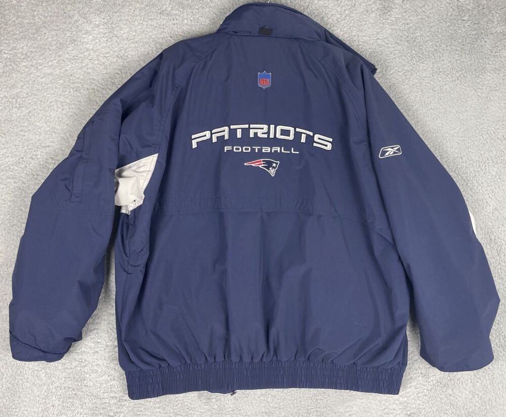 Vintage Y2K Reebok On Field Jacket New England Patriots Jacket Men XL Blue READ